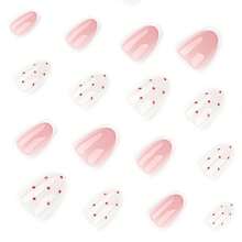 24pcs Nails Press On White Polka Dots False Nails Short Fake Nails Almond Shape Press On Nails Manicure Set Includes 1sheet Adhesive Tabs & 1pc Mini File Perfect For Everyday Wear, Elegant & Fashion Fairy Accessories, Nails Press On, Christmas & New Year Nails, For Holiday, Party, , Christmas Decoration Nails - 多色 4 - 查看 2