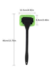 1pc Multifunctional Car Window Cleaning Brush, Windshield Cleaner Tool With Long Handle For Car Interior And Wiper - Black - View 2