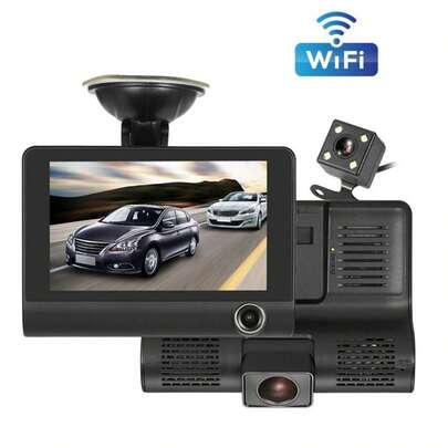 Cámara para coche con pantalla LCD TFT de 2,2 pulgadas, 700.000 píxeles, cámara frontal gran angular de 90°, compatible con varios idiomas, admite hasta 32 GB de memoria expandible