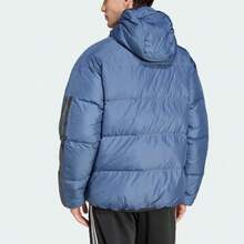 Adidas FW24 WIND.RDY REVERSIBLE DOWN JACKET, Water-Repellent, Warm, Reversible Casual Hooded Down Jacket, Men, Ink Blue