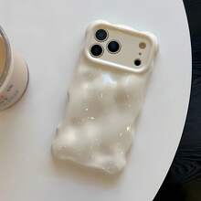 A 3D Personalized Water Wave Pattern Phone Case Suitable For IPhon16 15 14 Plus 16 15 14 13 Pro /Pro Max Glossy Bubble Case With A Wavy Edge Design, Featuring A Minimalist Style Unique Shape - 粉色 - 查看 8