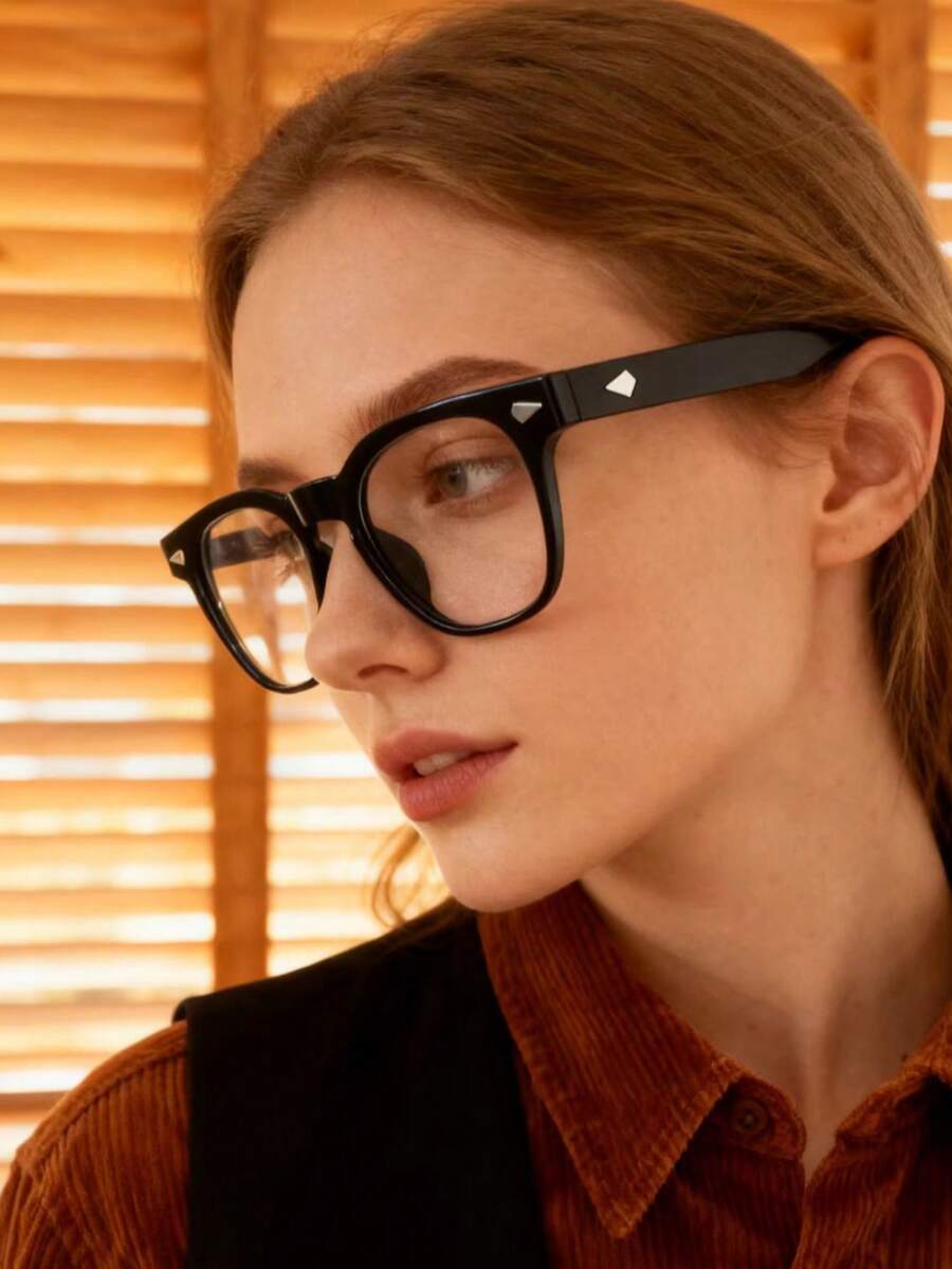 1pc 2026 New Year Popular Casual Tritan (Copolyester) Women Glasses - Black - View 1