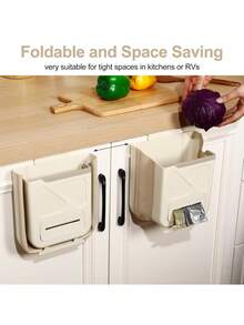 1 thùng rác treo gấp gọn, thích hợp cho cửa tủ bếp, thùng rác hữu cơ bằng nhựa dung tích 1,5 gallon, thiết kế treo tiện lợi, tiết kiệm không gian, phù hợp với cửa tủ nhà, phòng tắm, văn phòng, xe RV, ô tô. - Nhiều màu - Xem 5