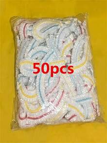 50/100/300个/包 彩色可重复使用食品保鲜膜，PE拉伸膜盖，适用于碗碟、剩菜