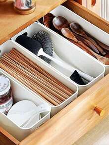 10-Pack White Plastic Storage Boxes With Dividers - Multi-Purpose Open Drawer Organizers For Nursery Rooms, Phone Cases And Bedside Essentials | Space-Saving Clear Design (White) - White - View 10