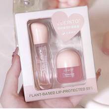 2PCS Peach-Scented Lip Oil And Lip Mask Set, Long-Lasting Moisturizing And Prevents Chapped Lips, Lip Care(Hydrating Crystal Lip Mask + Lip Gloss Set, Plant Extract Day & Night Hydrating Sleeping Lip Mask), Suitable For Autumn And Winter, Lip Oil Cosmetics For Men And Women. Beginner-Friendly, Suitable For Students, Birthdays, Valentine's Day, Halloween, Christmas, And Holiday Gifts.