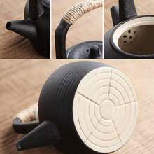 Chinese Gongfu Tea Set Traditional, Black Portable Tea Set For Adults, Asian Tea Service With Ceramic Teapot Warmer BC05BFJ23 - Black - View 2