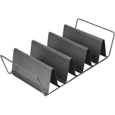 Professional 6Shell Baked Taco Rack 15Inchby7Inch Grey