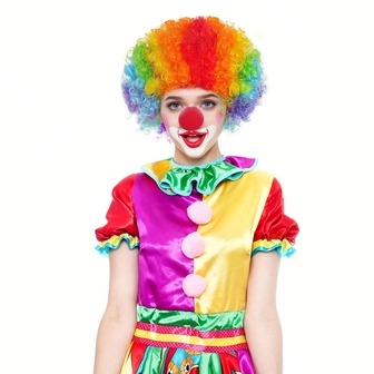 2 piezas Conjunto de Payaso Nariz Roja y Peluca, Adecuado para Fiesta de Halloween, Carnaval, Juego de Roles para Hombres y Mujeres, Decoraciones para Adultos