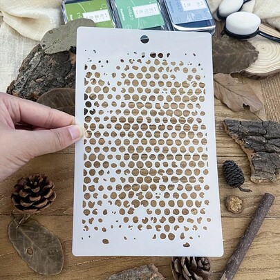 1 pieza Plantilla con fondo de lunares vintage DIY multicapa para pintar, scrapbooking, colorear, estampar, decorar álbumes, Eid Al-Adha