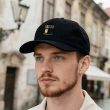 Humorous Dad Tax Baseball Cap Cotton Curved-Brim Cap, Curved Brim, New Arrival, Casual Style - Black - View 1