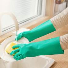 1 Pair Non-Latex Nitrile Rubber Gloves, Reusable Multi-Purpose Gloves For Kitchen, Dishwashing And Cleaning - Multicolor - View 9