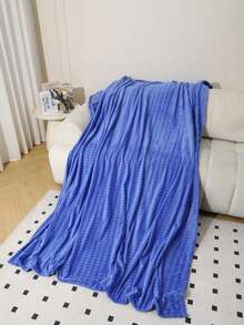 200*220cm Frazada De Franela a Cuadros De Estilo Tradicional Acogedor, Suave Terciopelo De Panda (Fibra De Poliéster), Cálida, Suave y Acogedora Para Siestas, Oficina, Camping Al Aire  Uso En El Sofá - Beis - Ver 7