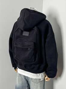 Y2K's Unique 3D Backpack Hoodie, Street-Style Pullover, Oversized Zip-Up Jacket, And Creative Urban Fashion Loose Top Are Suitable For Both Men And Women. - màu đen - Xem 6