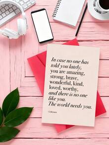 1/10 Pcs Fun Text Greeting Cards With Envelopes, Including Guest Message Cards, Birthday Greeting Cards & Appreciation Banquet Greeting Cards - Multicolor - View 5