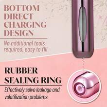 Perfume Refillable Bottle, Metal Portable Perfume Atomizer For Travel, Mini Compact Fragrance Spray Container, Pocket-Sized Perfume Dispenser For Daily Use - Hồng - Xem 4