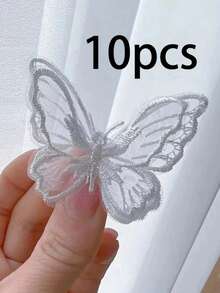 10/20 piezas Parche bordado de mariposa para coser, insignia para boda y vestido de novia, aplique bordado para manualidades de costura y DIY - Multicolor - Ver 11
