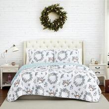 Full/Queen Quilt Bedding Set, Microfiber Quilts Queen Size, Coverlet, Stain & Pet Hair Resistant Bedding, Full Size Bedspread With 2 Pillow Shams, Bone, 2025 - 節日快樂 - 查看 9