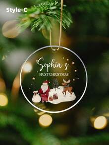 1-2 قطعة من الزينة المخصصة لعيد الميلاد، قابلة للتخصيص بالأسماء، قلادات أكريليك، مثالية للتعليق على أشجار عيد الميلاد، تتميز بتصاميم سانتا كلوز أو شجرة عيد الميلاد. مناسبة للديكور الخارجي والداخلي وحفلات الأعياد. ملونة وجميلة وشفافة، هذه الزينات الدافئة والجذابة تشكل هدايا مخصصة مثالية للآباء والأمهات والأبناء والبنات والأصدقاء والزملاء، مثالية لعيد الميلاد