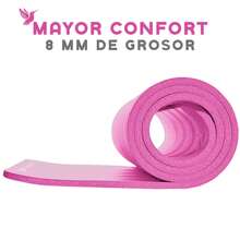 MUUK FITNESS Tapete de Yoga Foamy Antideslizante 150 x 59 cm | Esterilla Ligera de 8 mm con Correa de Transporte, Resistente y Cómoda | Ideal para Ejercicio en Casa, Gimnasio, Parque, Viajes, Meditación y Estiramientos - Rosa - Ver 5