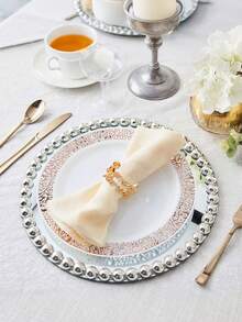 6pcs Ramadan Napkin Ring, Carnival Napkin Ring, Metal Napkin Ring Holder Suitable For Eid Al Fitr Parties, Ramadan Holiday Table Decoration (Silver, Gold, Rose Gold) - Multicolor - View 4