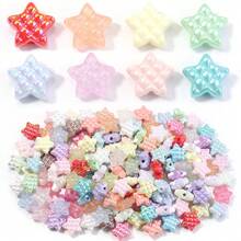 50 Stücke/Packung Acryl Mehrfarbige Facettierte Herz Perlen, Leuchten im Dunkeln Meerjungfrau Farbe 14mm Vertikale Lochperlen Herz für DIY Schmuck, Halskette, Handykette Herstellung