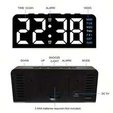 1pc LED Modern Multi-Function Digital Alarm Clock Ambiance Light With Adjustable Brightness, Date Display And USB Power Supply, Dual Alarm Clock Display - Stylish Rectangular Design For Bedroom And Living Room Decor, Bedroom Alarm Clock ( No Battery, Battery Only Memory Function ) Gifts Birthday Graduation Digital Clock Bedroom Decor Dormitory Decor Back To School School Decor School Surprise Home Decor School Supplies