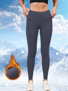 Yoga Pants Are As Smooth As Silk, High Elasticity, High Waist, Sports Tight Leggings For Fitness In Autumn And Winter, High Top Side Pockets, Tight Leggings For Fitness In Autumn And Winter - 灰色 - 查看 2