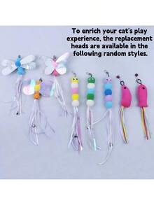 Upgraded Strong Suction Cup Cat Teaser Wand, Plush Animal Replacement Head, Self-Entertaining Durable Cat Chewing Toy, Pet Supplies