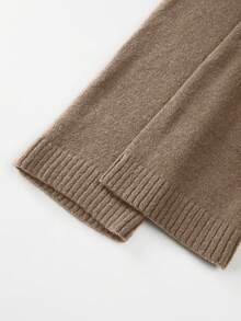 Áo khoác cardigan dệt kim mùa xuân/thu dành cho nữ, kiểu dáng thanh lịch tối giản, cổ tròn, cài cúc kim loại, thiết kế gân sọc, màu trơn, thích hợp mặc đi làm. - Lạc đà - Xem 9