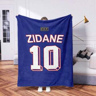 1 pieza Manta de franela Ronaldo, diseño de espiga de poliéster suave y cálido, ideal para sofá, cama u oficina - regalo perfecto para el Día de San Valentín o el Día de la Madre