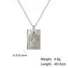 TEAMER Stainless Steel Tarot Cards Necklace Vintage Tarot Jewelry Good Luck Amulet Pendants For Women{Inchcolor_nameinch:InchSilver-THEEMPERORinch} - 銀-THEEMPEROR - 查看 8