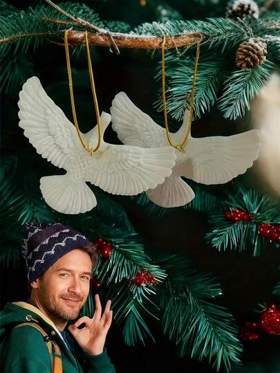 4pcs Elegant Peace Hanging Ornaments, Made Of Resin Material, Peace Design, Ideal Gift For Mother's Day, Birthday, Graduation, Christmas, Suitable For Holiday Decoration, Home Decor | Exquisite Design | Durable Resin Material, Can Be Used As Christmas Tree Ornaments, Valentine's Day Hanging Decor, Valentine's Day Gifts, Back To School Gifts