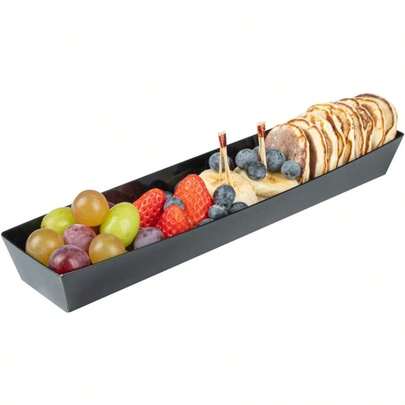 Matsuri Vision 11.2 X 2 X 1.4 Inch Sushi Trays 100 Greaseproof Sushi Packaging Boxes With Separate Lids For Disposable Use Black Paper Containers Ideal For Serving Appetizers Desserts And Sushi At Events Parties Or Catering Venues