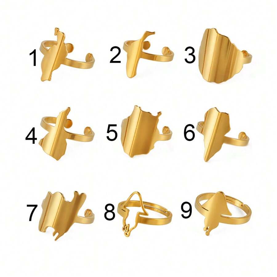 1 قطعة خاتم جزر الكناري الإسبانية / لا بالما / لا جومرا / تينيريفي / فويرتيفنتورا / جران كناري / لانزاروتي / مايوركا من الفولاذ المقاوم للصدأ