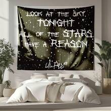 1 件，挂毯，爱情说唱歌手挂毯，墙面装饰挂件，房间横幅艺术家居装饰礼品，卧室装饰，客厅窗帘，阳台装饰 - 黑色 - 查看 2