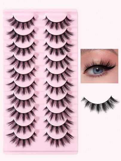 MAGEFY Zestaw 10 par puszystych sztucznych rzęs 3D – kocie oko i naturalny wygląd, bardzo grube 0,07 mm, skręt C i D, długość 13-15 mm, przyjazne dla początkujących, wielokrotnego użytku sztuczne rzęsy, zestaw naturalnych sztucznych rzęs, wakacje na plaży, wyjazd kempingowy, wesele i codzienne spotkanie w klubie