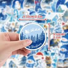 50PCS Ice And Snow Christmas Day Decoration Graffiti Stickers DIY Decorative Decals Phone Case Laptop Diary Guitar Cups Stationery Waterproof Stickers - Multicolor - View 10