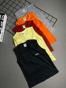 Kit 5 Camisetas Regatas Sem Manga Infantil Menino OPLK