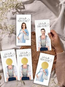 1pc Personalized Baby Shower Scratch Off Game, Custom Who Has The Mom And Dad Card, Fun Gender Reveal Party Game, Printed Mom-To-Be And Dad Scratch Cards, Interactive Baby Shower Games For Guests, Custom Photo Party Cards - متعدد الألوان - مشاهدة 3