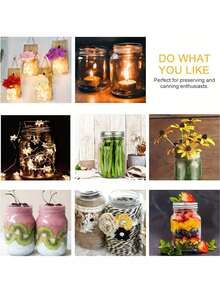 Glass Mason Jars, Glass Storage Jars, Sauce Jars With Regular Sealed Lids, Suitable For Jam, Salad Jam, Honey, Shower/Wedding Gifts, Kitchen Gadgets, Cheap Items Kitchen Accessories - 彩色 - 查看 9