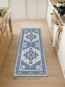 Faux Cashmere Area Rugs For Bedroom, Bohemian Style, Cool Rugs Living Room, 1 Count Home Decor Carpet, Washable Runner Rug, Mat Home Decor For Kitchen, Bathroom, Dining, Fluffy And Simple, Create A Unique, Niche, And Cozy Vibe - Blue - View 15