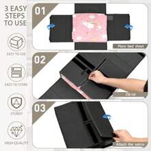 8 Pack Foldable Bed Sheet Organizer Storage Bag Queen And King Size Bedding Organizer With Clear Window DustProof Breathable Linen Closet Wardrobe Sheet Storage Bin - Black - View 3