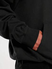 Kit Of 2 Hooded Sweatshirts, Casual Basic Style, Unisex Winter Set - - Hồng/Đen - Xem 3