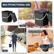 8 Pcs 3.5 Gallon Square  Bucket With Lid And Plastic Handles For Storing Dry Food Charcoal Camping Fishing Storage Solutions In Black Durable And Stackable Design For Outdoor And Indoor Use - màu đen - Xem 5