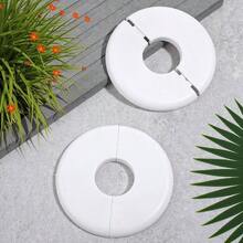 2Pcs Round Wall Split Flange, Plumbing Cover Plates Self - Adhesive Faucet Escutcheon Plate ABS Flange Cover Faucet Decoration Accessories 29mm Design - 最初的 - 查看 3