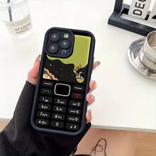 [Teléfono] Diseño de teléfono de astronauta, nueva cubierta para teléfono Eye Staircase, que combina personalidad divertida con elegancia, un teléfono simple y elegante, adecuado tanto para hombres como para mujeres. - Negro - Ver 5