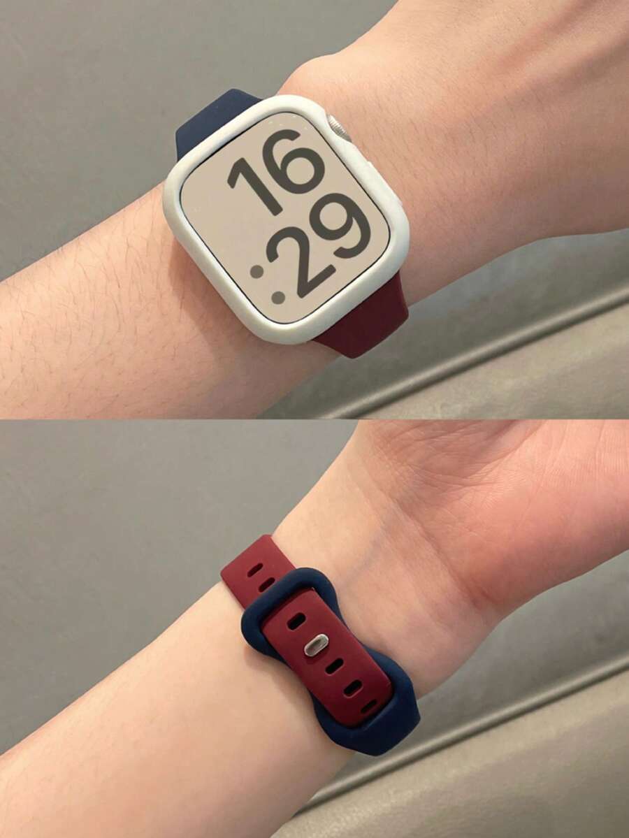 一套白色表壳+硅胶表带，兼容 45mm/44mm/42mm/40mm/41mm/38mm，时尚运动表带，兼容Series 8/7/6/5/4/3/2/1/SE，柔软、防汗、弹性好，适合日常佩戴和运动，是送给朋友、家人和户外爱好者的绝佳礼物。