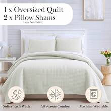 Full/Queen Quilt Bedding Set, Microfiber Quilts Queen Size, Coverlet, Stain & Pet Hair Resistant Bedding, Full Size Bedspread With 2 Pillow Shams, Bone, 2025 - 16 - 奶油 - 查看 11