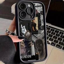 1 funda para móvil Wednesday-Addams-Diamond 2D, anti-caída compatible con iPhone 11, 12, 13, 14, 15 y 16 16PROMAX PLUS - diseño moderno y creativo, funda absorbente de impactos - Blanco - Ver 7